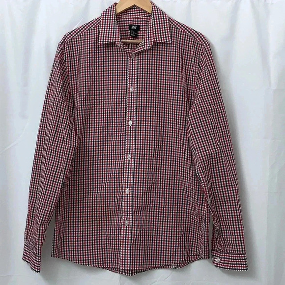 Men’s H&M Plaid Button Down Shirt Size Large EUC - Picture 1 of 6